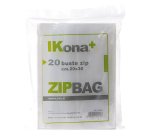 Sacchetti Zip - 10 x 20 cm - PE - trasparente - Ikona+ - conf. 20 pezzi