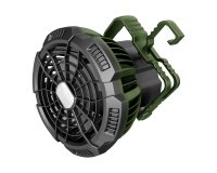 Ventilatore portatile - da campeggio - con luce LED - diametro 10 cm - 16 x 14 x 16,5 cm - Melchioni family