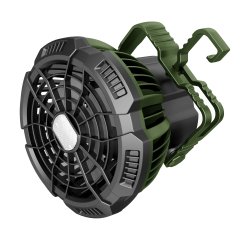 Ventilatore portatile - da campeggio - con luce LED - diametro 10 cm - 16 x 14 x 16,5 cm - Melchioni family