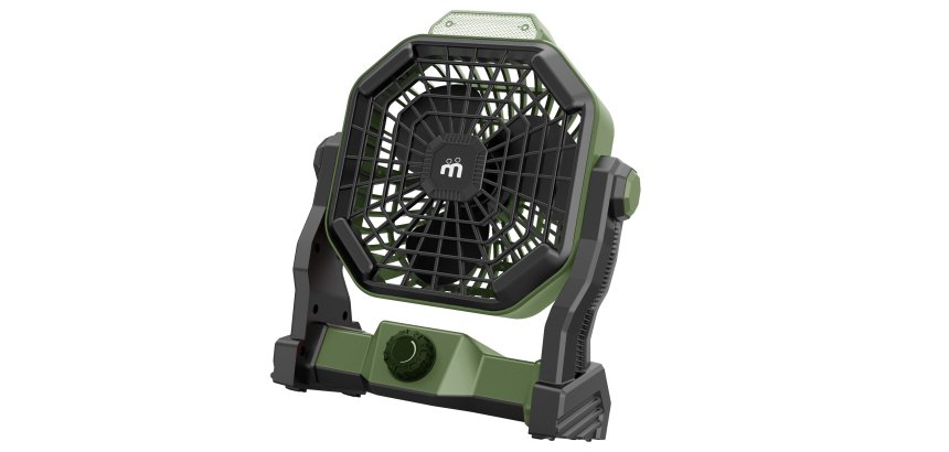 Ventilatore portatile - da campeggio - con luce LED - diametro 12 cm - 25,5 x 21 x 11,5 cm - Melchioni family