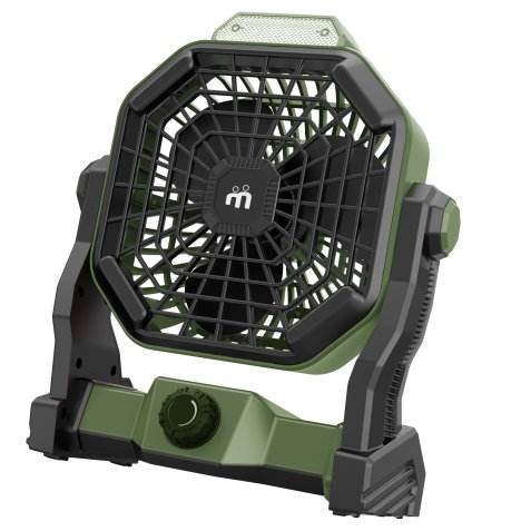 Ventilatore portatile - da campeggio - con luce LED - diametro 12 cm - 25,5 x 21 x 11,5 cm - Melchioni