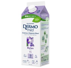 Ricarica crema di sapone mani - carton box - 900 ml - iris - Dermomed