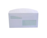 Busta doppia finestra - lembo gommato - 11,5 x 22,7 cm - 80 gr - bianco - Blasetti - conf. 500 pezzi