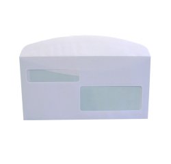 Busta doppia finestra - lembo gommato - 11,5 x 22,7 cm - 80 gr - bianco - Blasetti - conf. 500 pezzi