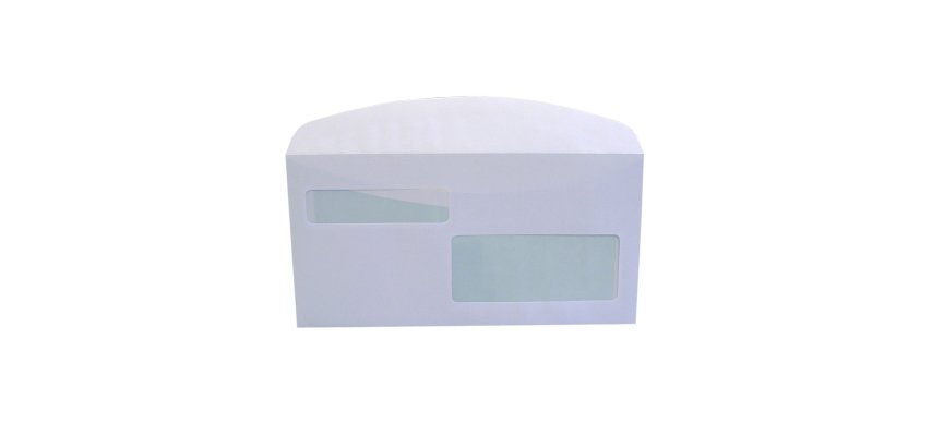 Busta doppia finestra - lembo gommato - 11,5 x 22,7 cm - 80 gr - bianco - Blasetti - conf. 500 pezzi