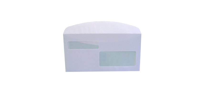 Busta doppia finestra - lembo gommato - 11,5 x 22,7 cm - 80 gr - bianco - Blasetti - conf. 500 pezzi