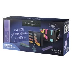 En_rotulador faber fluorescente textliner 46 set escritorio de 16 unidades colores surtidos