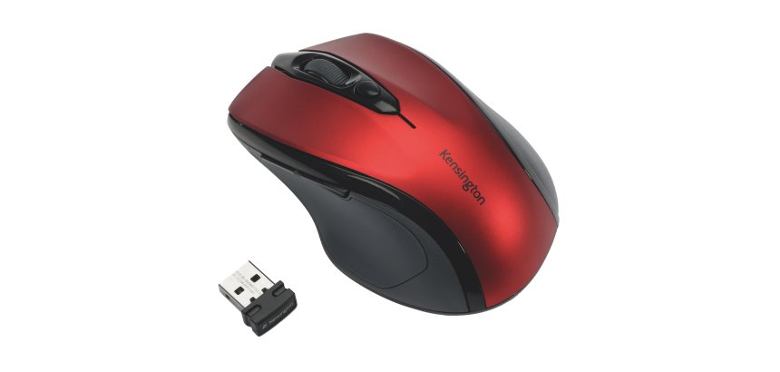 Mouse Pro Fit di medie dimensioni - wireless - rosso rubino - Kensington