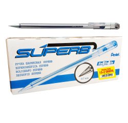 Penna a sfera Super B - punta 0,7 mm - blu - Pentel - promo pack 12+2 pezzi