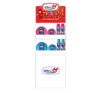 Espositore da terra Mini - con piatti e bicchieri Reuse - fucsia/turchese - Dopla