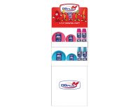 Espositore da terra Mini - con piatti e bicchieri Reuse - fucsia/turchese - Dopla
