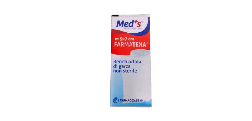 Benda di garza orlata - 7 cm x 5 mt - Med's - conf. 12 pezzi