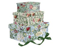 Set scatole regalo - fantasia Flowers - dimensioni assortite - cartoncino - Pigna - conf. 3 pezzi