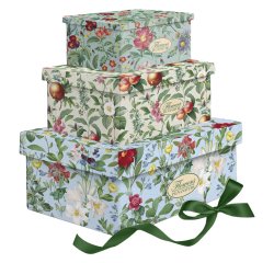 Set scatole regalo - fantasia Flowers - dimensioni assortite - cartoncino - Pigna - conf. 3 pezzi
