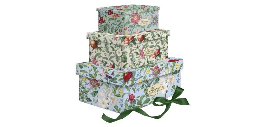 Set scatole regalo - fantasia Flowers - dimensioni assortite - cartoncino - Pigna - conf. 3 pezzi