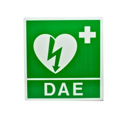 Cartello da muro - DAE - per defibrillatore - 34 x 36 cm - PVS