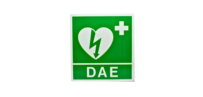 Cartello da muro - DAE - per defibrillatore - 34 x 36 cm - PVS