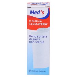 Benda di garza orlata - 10 cm x 5 mt - Med's - conf. 12 pezzi