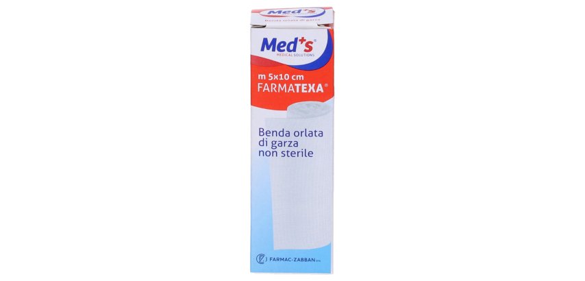 Benda di garza orlata - 10 cm x 5 mt - Med's - conf. 12 pezzi