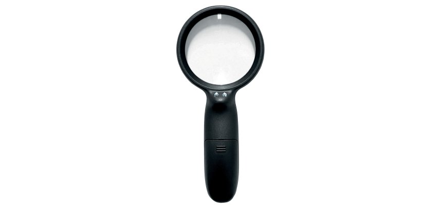 Lente di ingrandimento 1137 - diametro 7,5 cm - con led - nero - Lebez