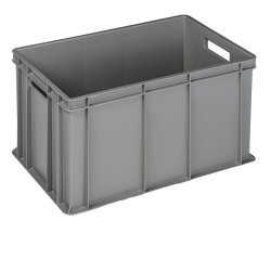 Cassa industriale Europa - 60 x 40 x 32 cm - 64 L - PP - grigio - Mobil Plastic