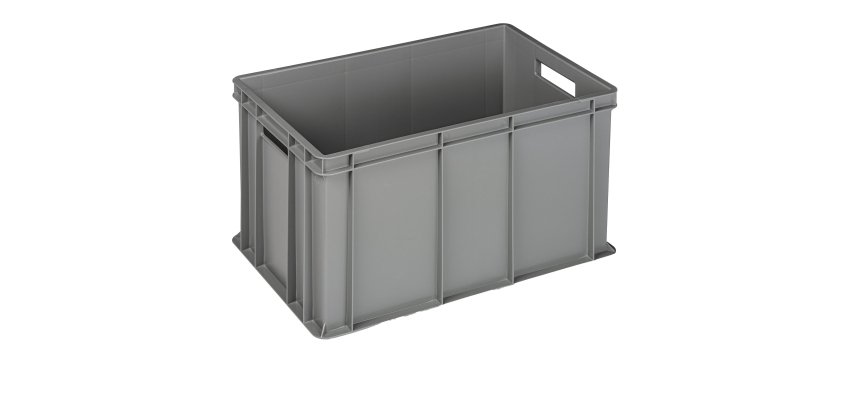 Cassa industriale Europa - 60 x 40 x 32 cm - 64 L - PP - grigio - Mobil Plastic