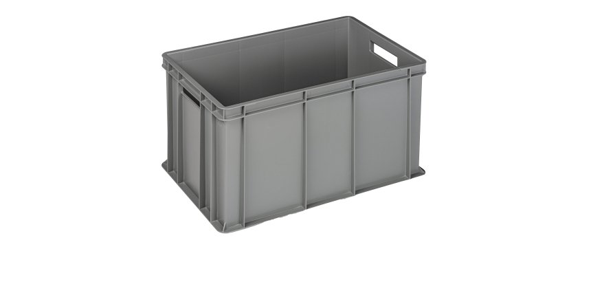 Cassa industriale Europa - 60 x 40 x 32 cm - 64 L - PP - grigio - Mobil Plastic