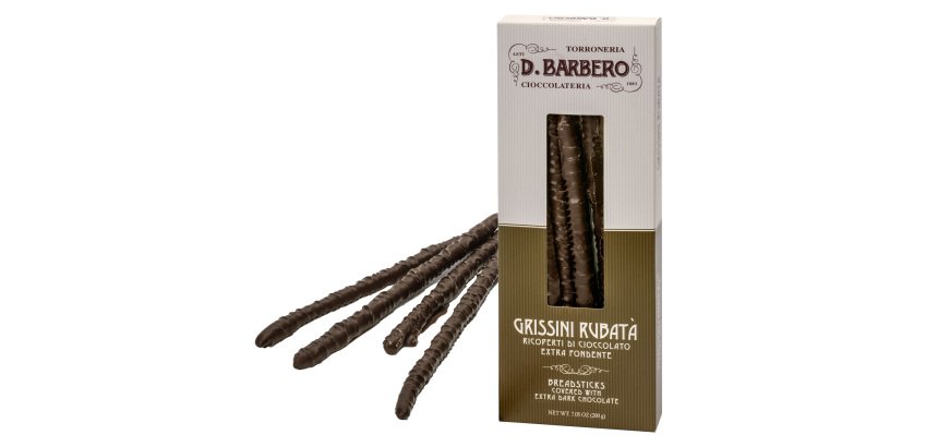 Grissini Rubatà - ricoperti di cioccolato fondente - in astuccio - 200 gr - Barbero