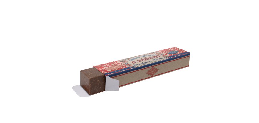 Torrone gianduja - con granella di torrone -  in astuccio - 260 gr - Barbero