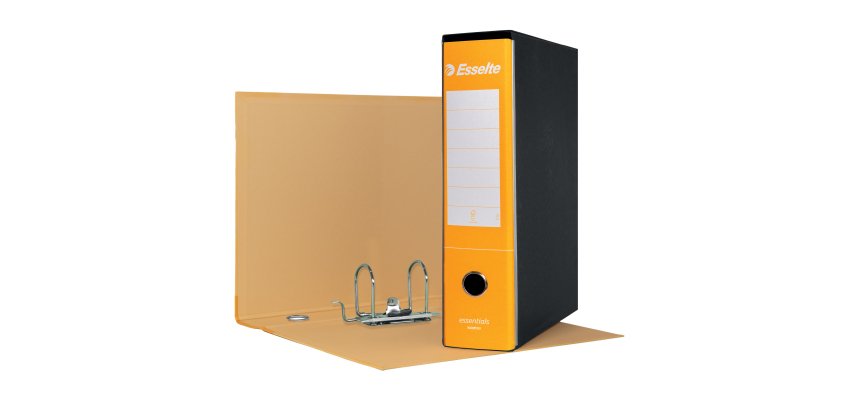 Registratore Essentials G75 - dorso 8 cm - protocollo 23 x 33 cm - giallo - Esselte