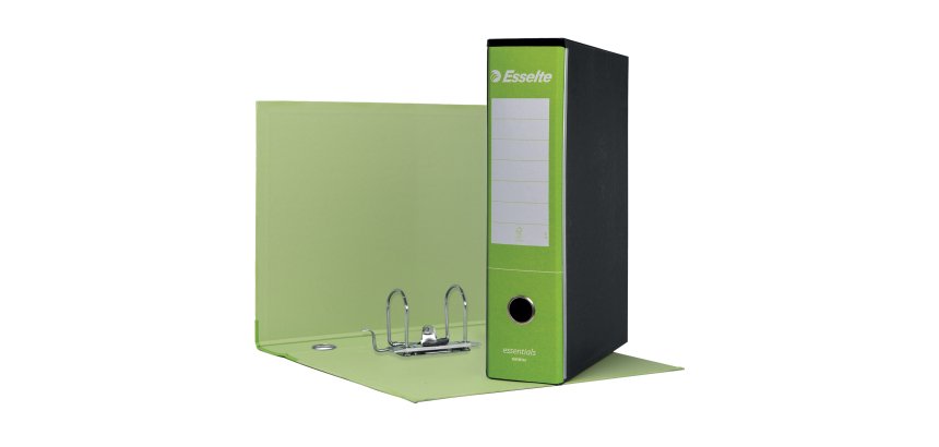 Registratore Essentials G75 - dorso 8 cm - protocollo 23 x 33 cm - verde chiaro - Esselte
