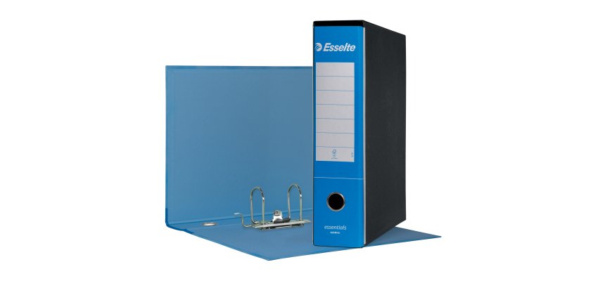 Registratore Essentials G75 - dorso 8 cm - protocollo 23 x 33 cm - azzurro - Esselte