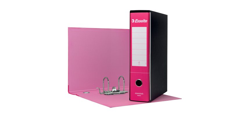 Registratore Essentials G75 - dorso 8 cm - protocollo 23 x 33 cm - fucsia - Esselte