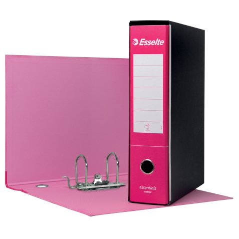 Registratore Essentials G75 - dorso 8 cm - protocollo 23x33 cm - fucsia - Esselte