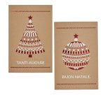 Biglietto Natale - doppio - 9 x 14 cm - cartoncino - fantasie assortite - avana - Rex Sadoch