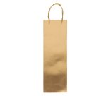 Portabottiglie natale - 12 x 37 x 9 cm - carta metal - oro - Rex Sadoch