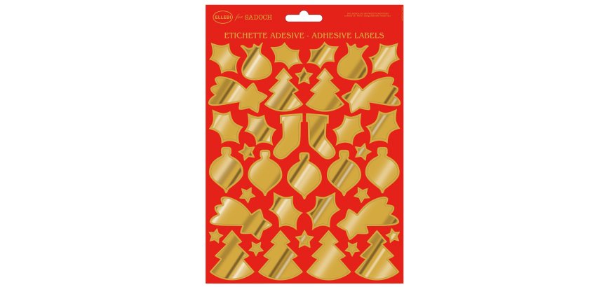 Stickers adesivi fustellati - motivi natale - oro - Rex Sadoch