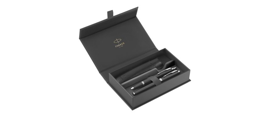 Gift Set IM Black Edition CT - sfera + stilografica - punta media - nero - Parker