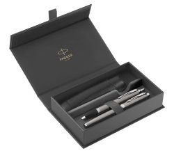 Gift Set IM Stainless Steel Edition CT - sfera + stilografica - punta media - acciaio - Parker