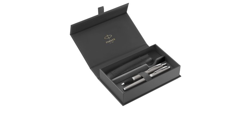 Gift Set IM Stainless Steel Edition CT - sfera + stilografica - punta media - acciaio - Parker