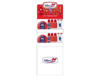 Espositore da terra con piatti e bicchieri Reuse - 60 x 40 x165 cm - cartone - rosso - Dopla