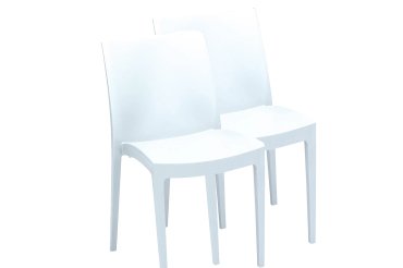 Sedia Venice - 51 x 49 x 80 cm - polipropilene - bianco - Grandsoleil - conf. 2 pezzi