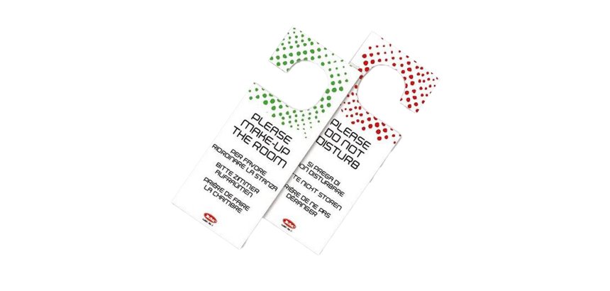 Appendiporta hotel "non disturbare" - cartoncino plastificato - Leone - conf. 20 pezzi