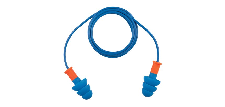 Tappi auricolari rilevabili - c/cordino - blu - Deltaplus - conf. 50 pezzi