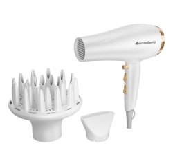 Asciugacapelli Gold Style - 2200 W - 21 x 9 x 26,4 cm - bianco/oro - Melchioni family