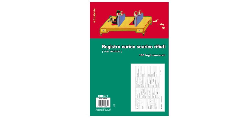 Registro carico/scarico rifiuti - 21,5 x 29,7cm - 100pg - E2868 RENTRI - Edipro