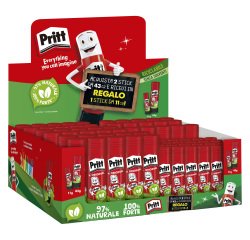 Colla Stick - 43 gr + 11 gr - bianco - Pritt - expo 50 + 25 pz