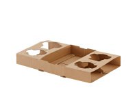 Portabicchiere da asporto - 4 posti - 29 x 17,5 x 3,5 cm - carta kraft - avana - Leone - conf. 50 pezzi