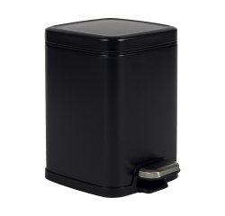 Bidone Pico - con pedale e vaschetta - 6 L - nero satinato - Perfetto