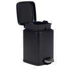 Bidone Pico - con pedale e vaschetta - 6 L - nero satinato - Perfetto